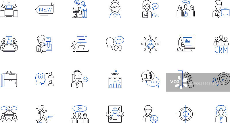 开发部门的线条图标合集图片素材