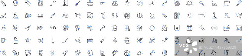 电脑系统硬件线性图标合集图片素材