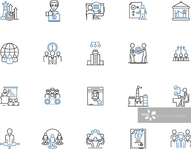 关怀和指导线性图标合集图片素材