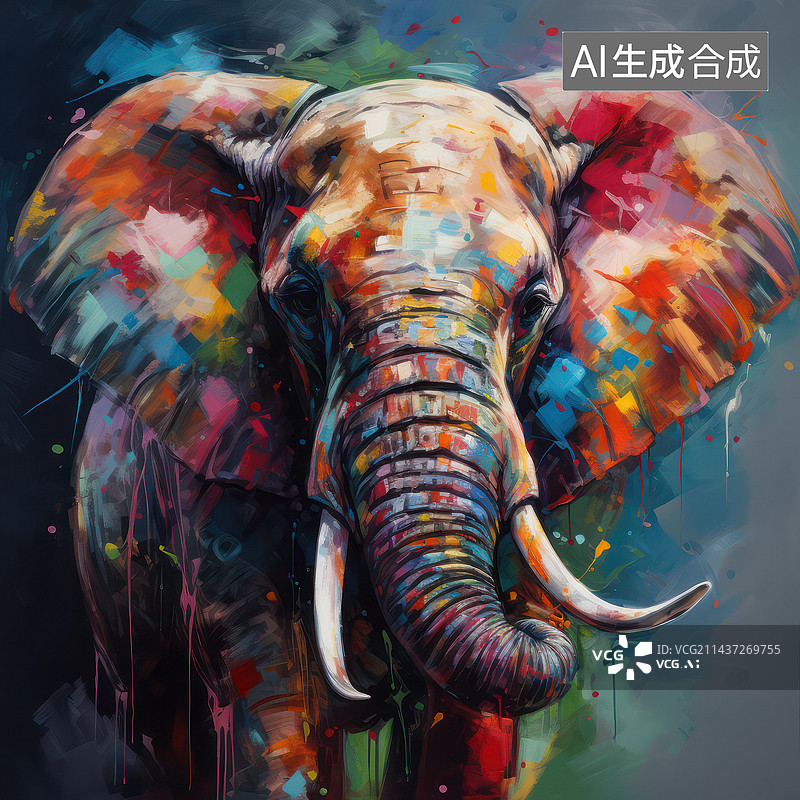 【AI数字艺术】创意油画的动物图片素材