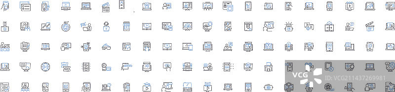 互动媒体线性图标合集图片素材