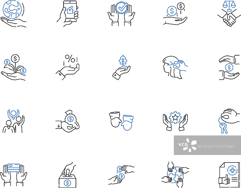 个人空间边界线性图标合集图片素材