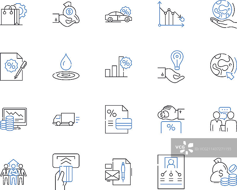 金融衍生品市场线性图标期货图片素材