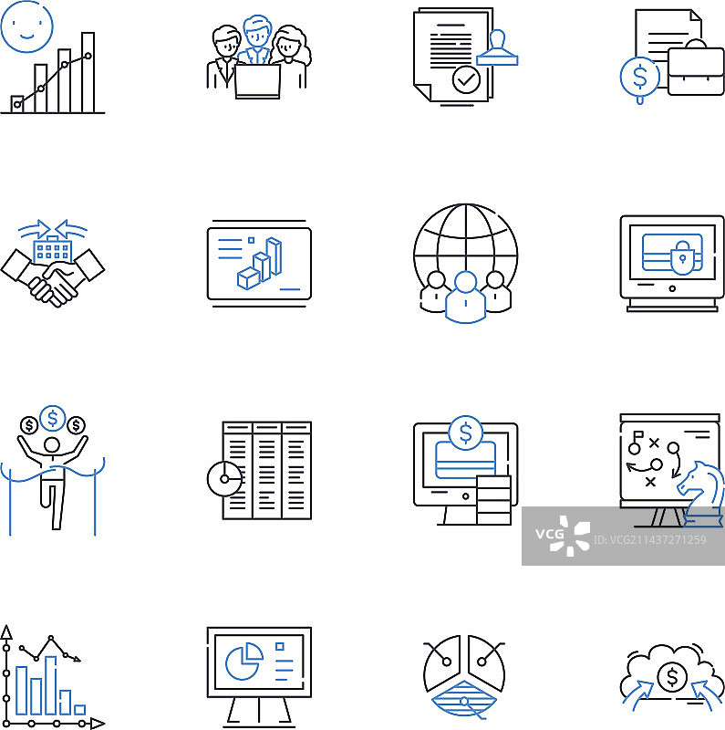 金融计划线性图标合集投资图片素材