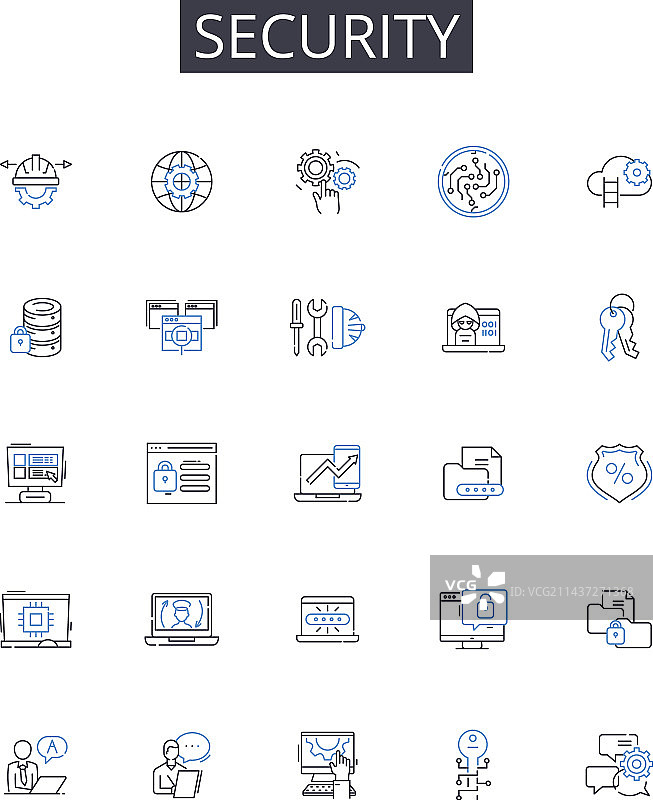 安全线图标集合策略图片素材