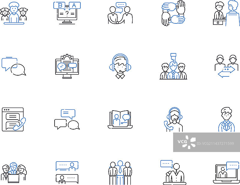 参会者线性图标合集图片素材