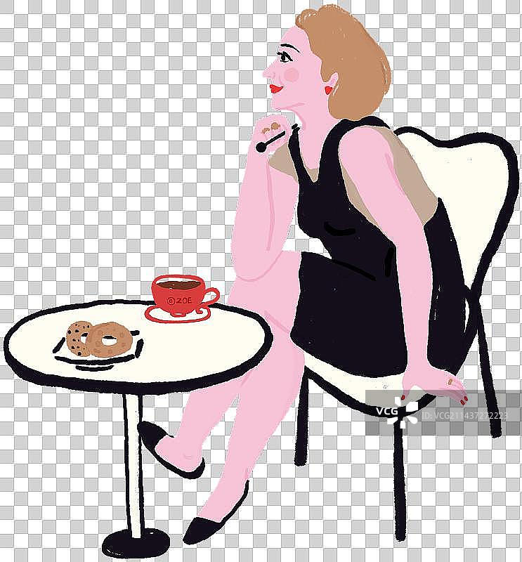 咖啡馆喝咖啡时尚女性图片素材