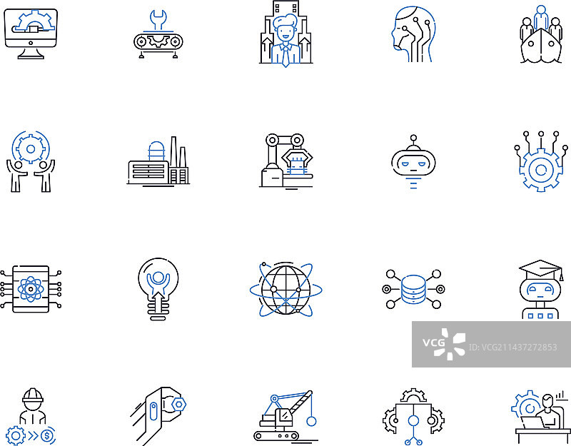 物流发货线性图标合集图片素材