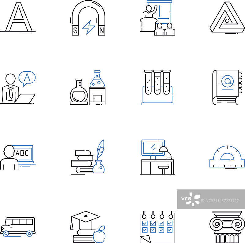 创新学校线性图标图片素材