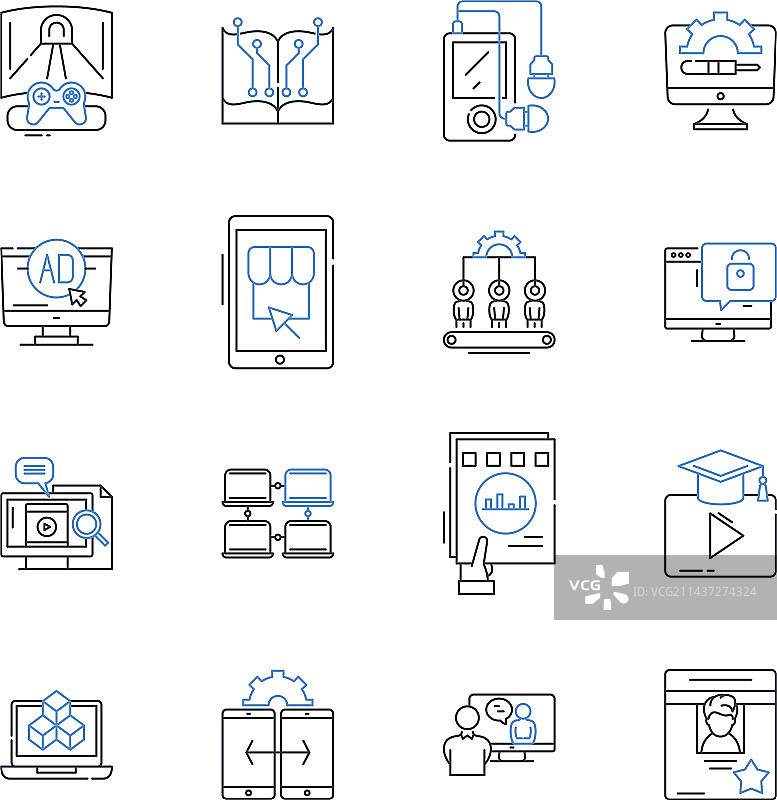 鼠标线条图标合集图片素材