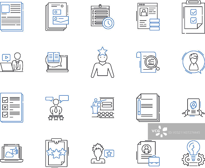 投资者关系线条图标合集图片素材