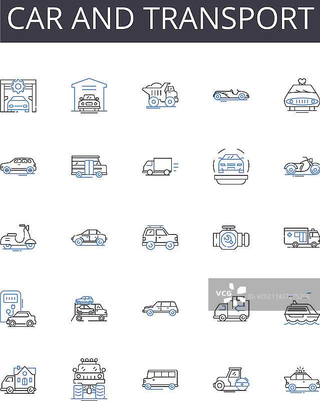 汽车和交通线路图标合集图片素材