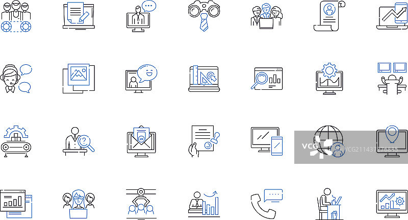 韧性发展线条图标集图片素材