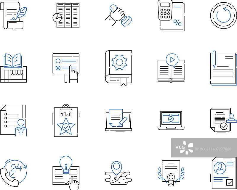 纸制品线性图标合集图片素材