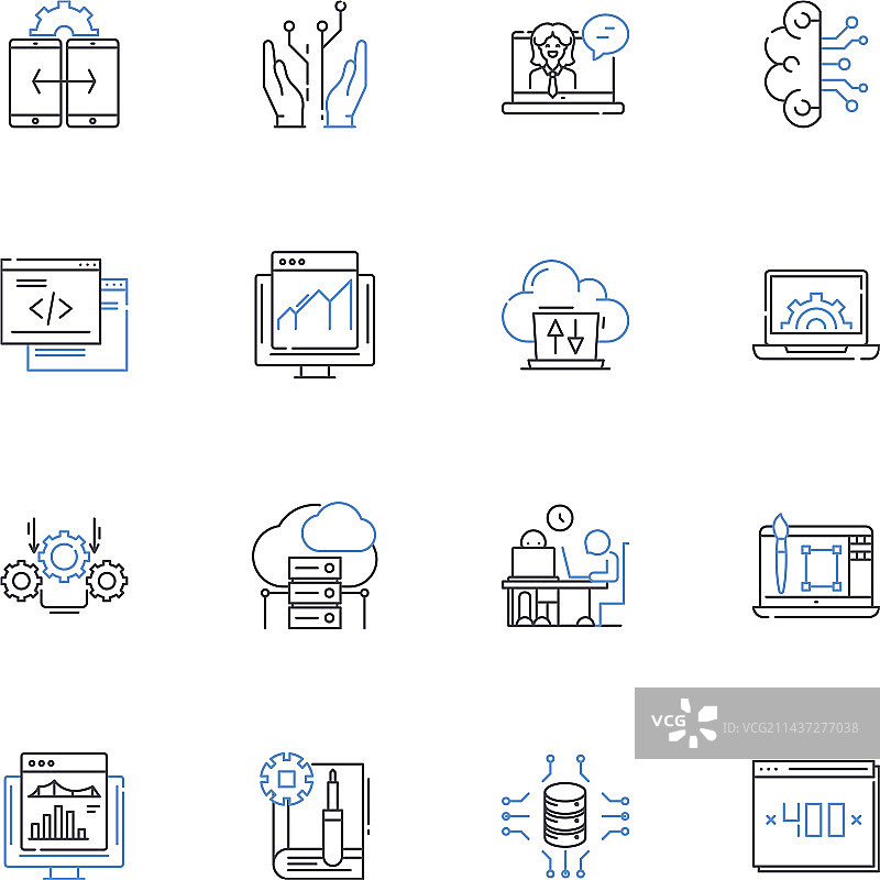 互联网站点线性图标合集创新图片素材