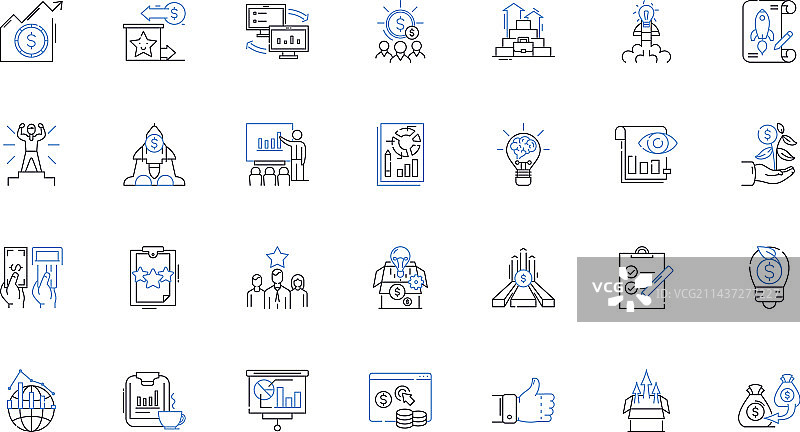 敏捷快速线条图标合集图片素材