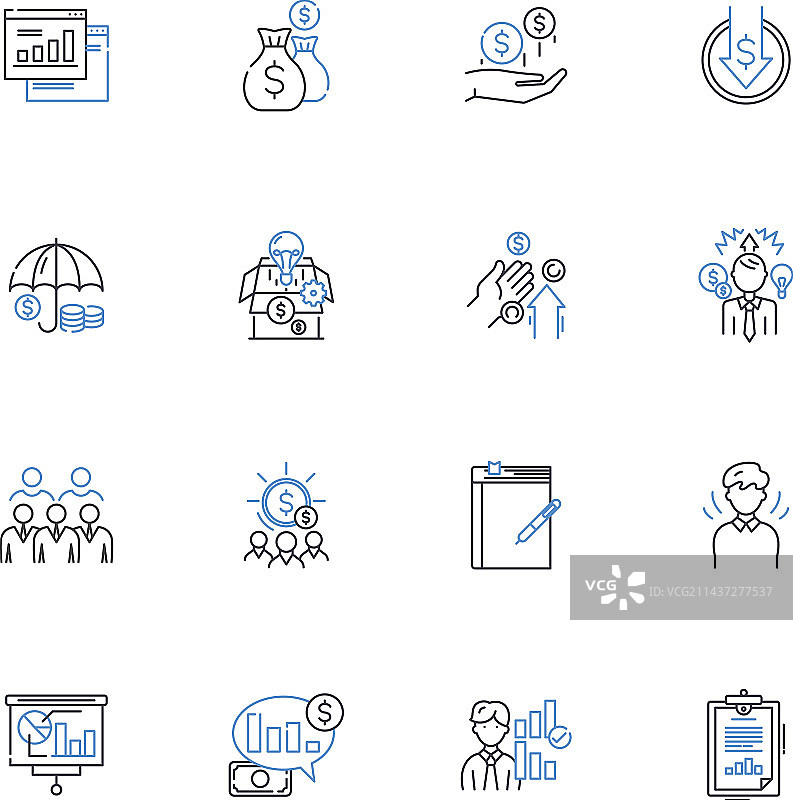 商业主义线条图标合集图片素材