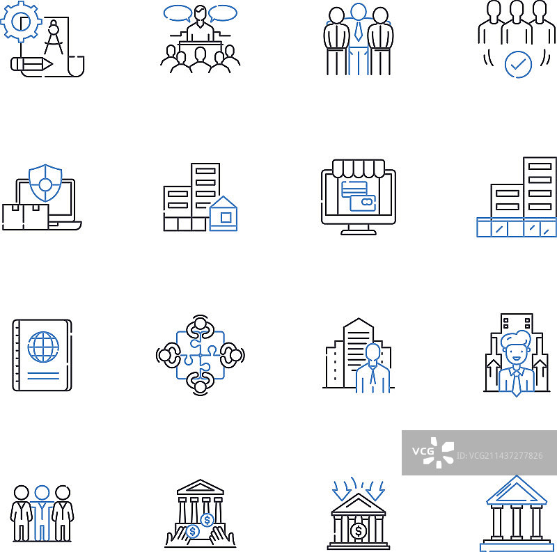 程序管理线性图标集规划图片素材