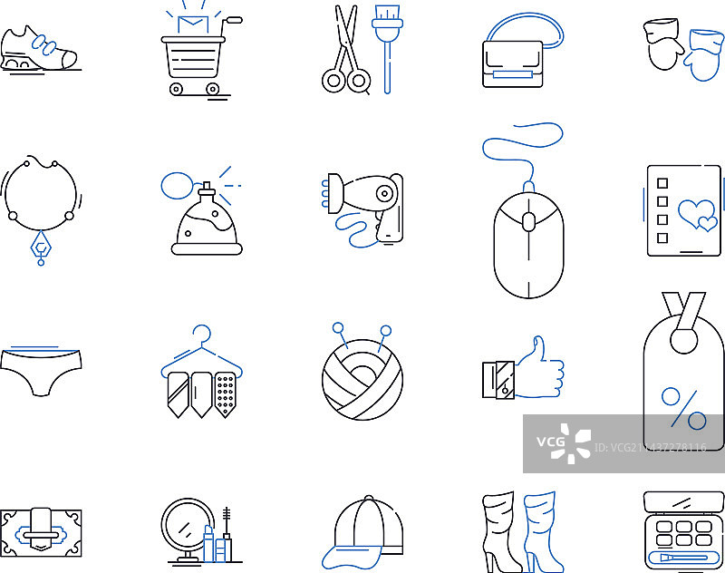 仓库和客户线性图标合集图片素材