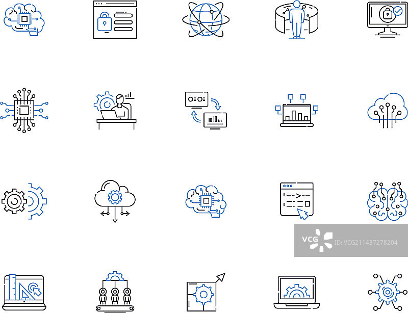 平台软件线性图标合集图片素材