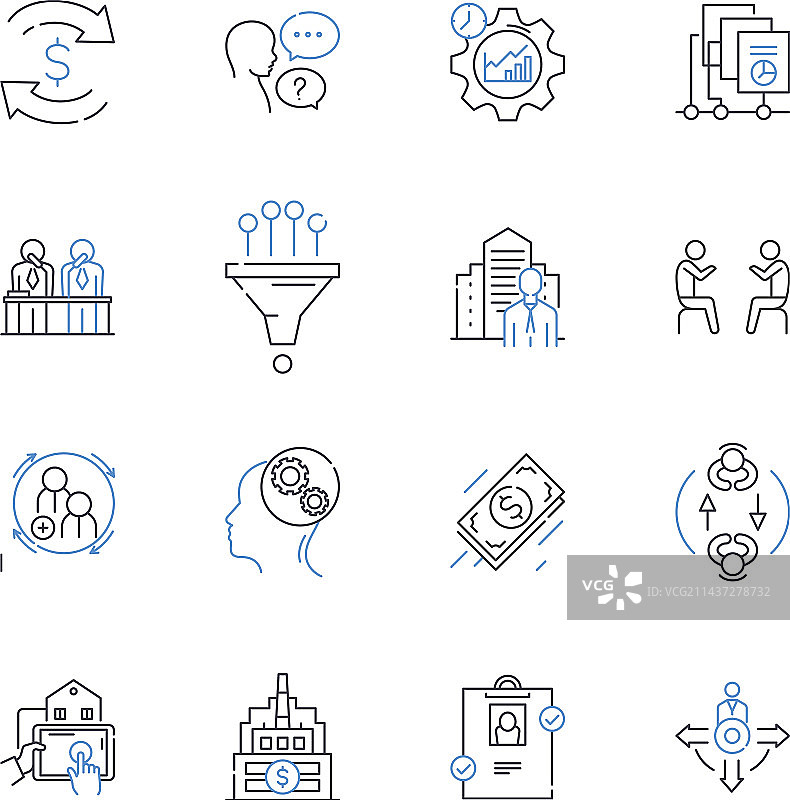 创业投资线性图标合集：融资图片素材