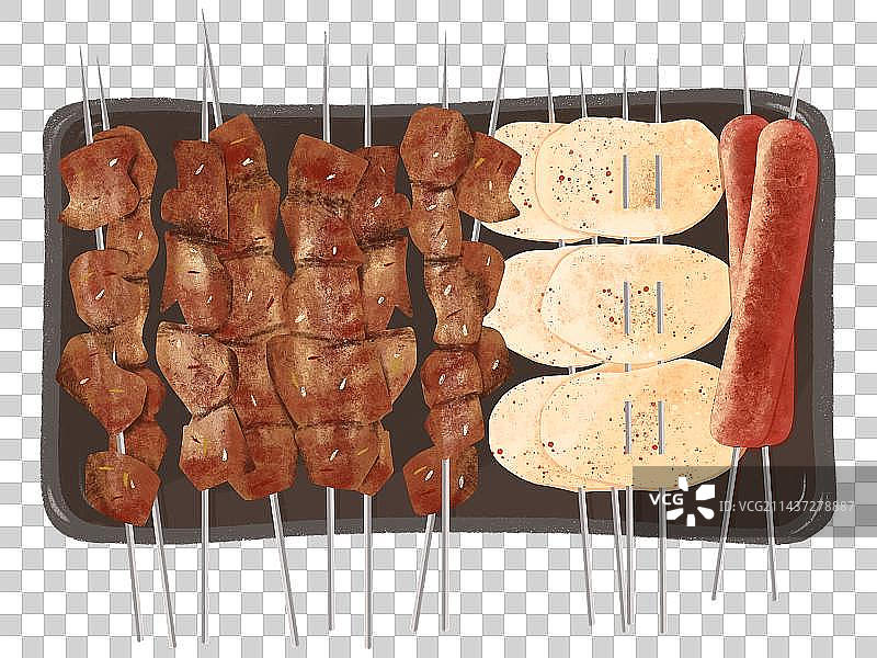 淄博烧烤小饼卷烤肉大葱图片素材