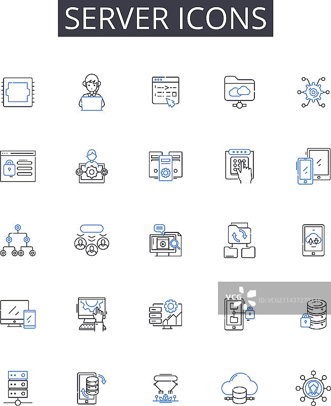 服务器图标线性图标集合图片素材