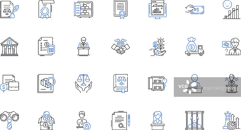 储蓄和贷款协会线性图标合集图片素材