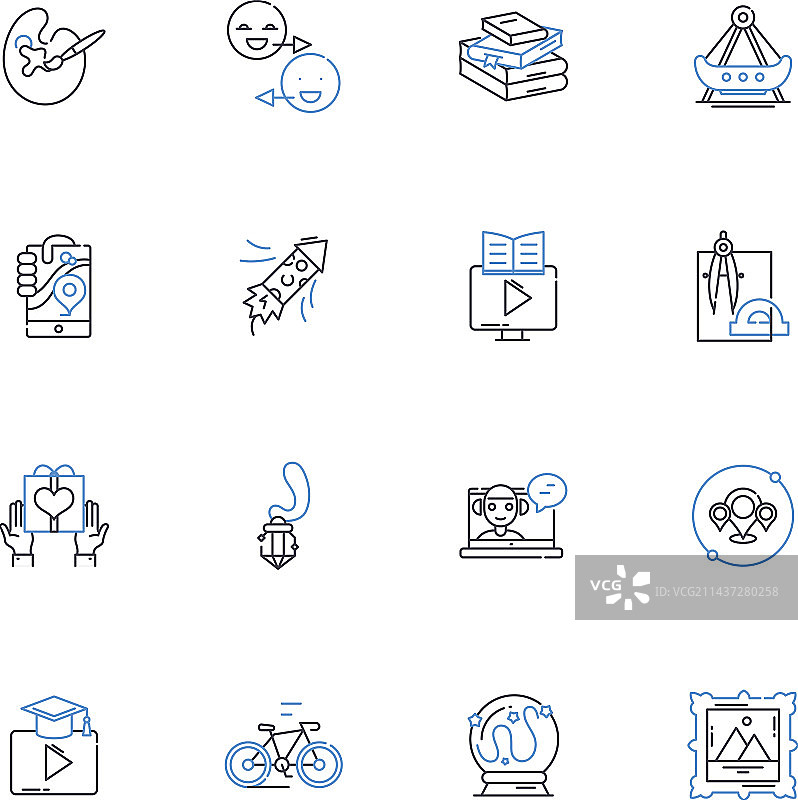 演出剧院系列线性图标图片素材