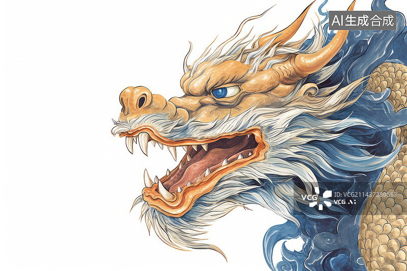 【AI数字艺术】中国龙插画图片素材
