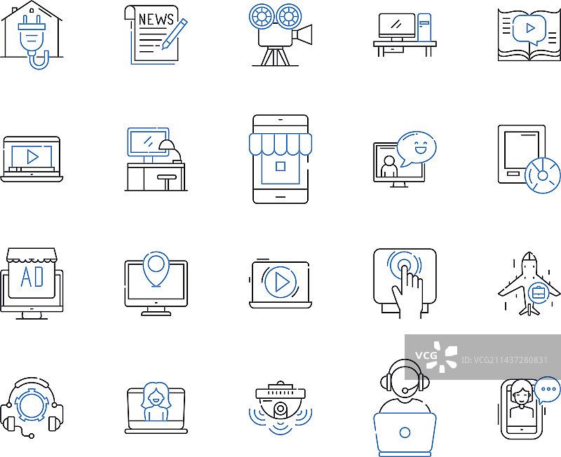 Web管理优化线性图标合集图片素材