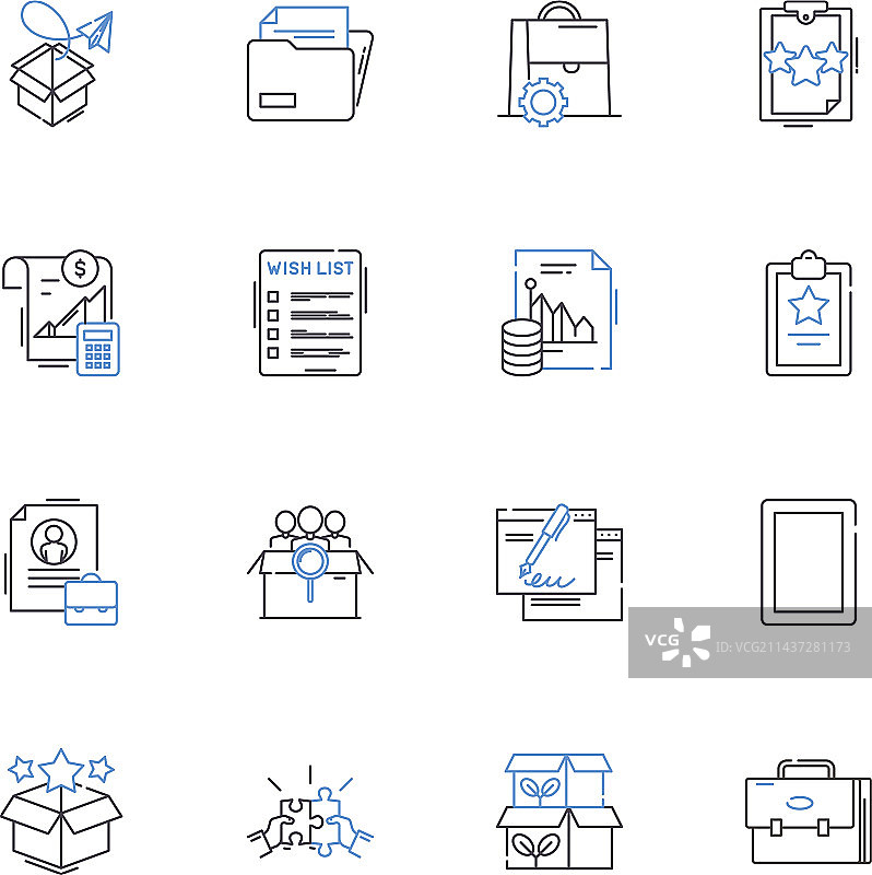 官方文件线条图标合集图片素材