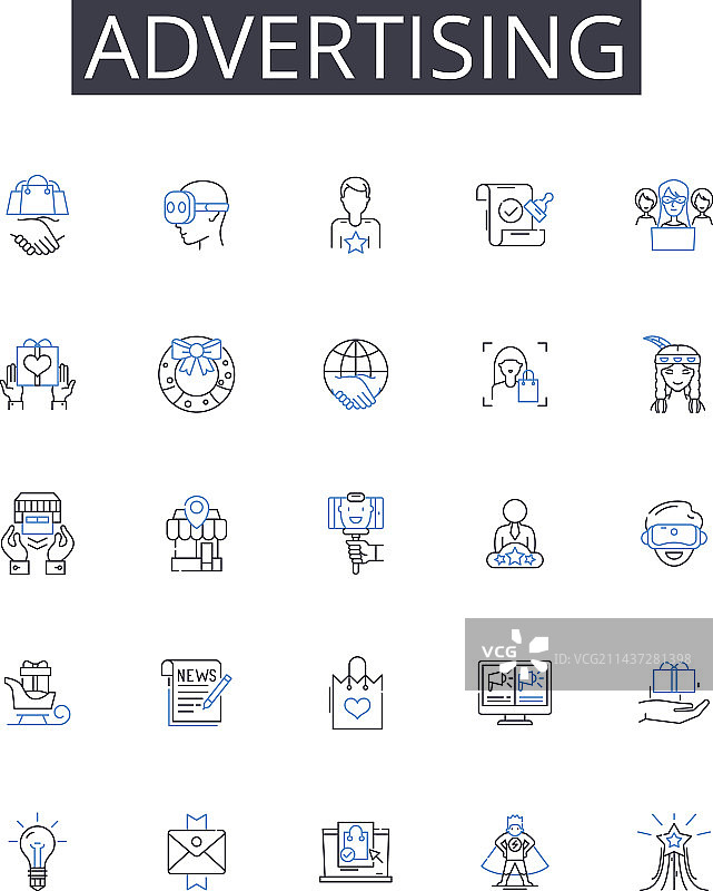 促销广告线条图标合集图片素材