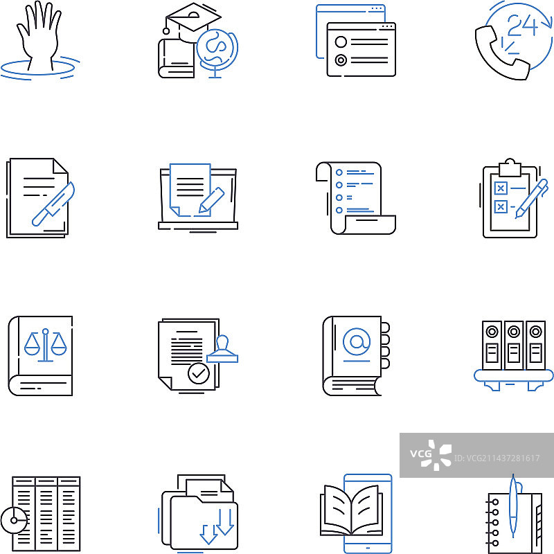 提高学习线图标收集图片素材