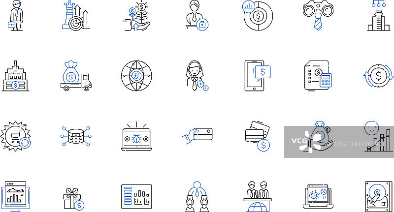 合资企业线性图标合作系列图片素材