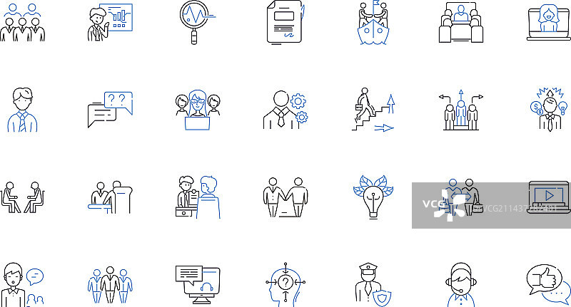 组织技能线性图标合集图片素材