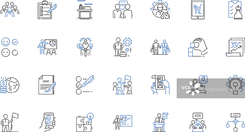 活动协调线性图标合集图片素材