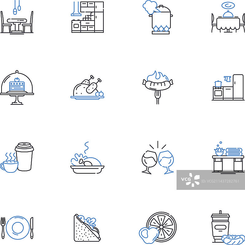 焯水系列线性图标集合图片素材