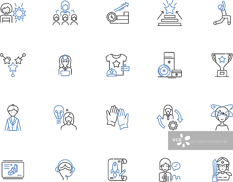 支持女性系列线性图标图片素材