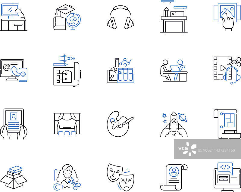 临时工线性图标系列：灵活性图片素材