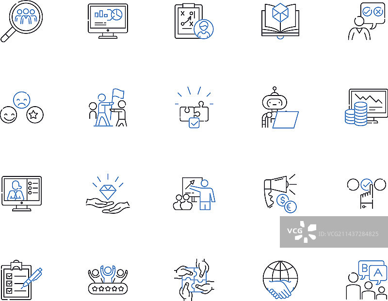 任务线性图标集合：目标任务图片素材