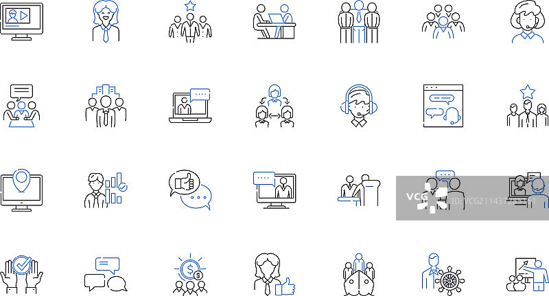 客户拥护度线性图标集合图片素材