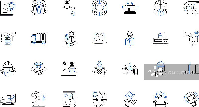 房屋产品线图标集合图片素材