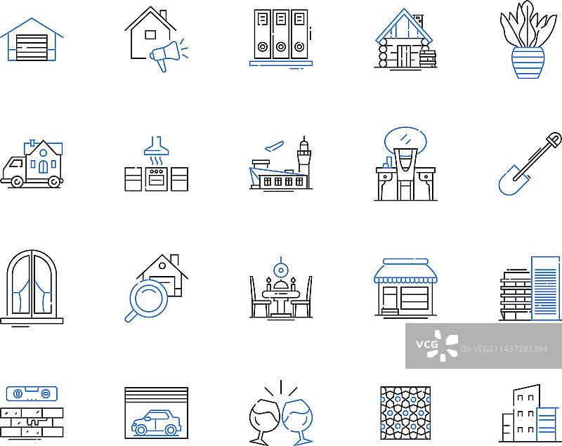 环境设计线性图标合集图片素材