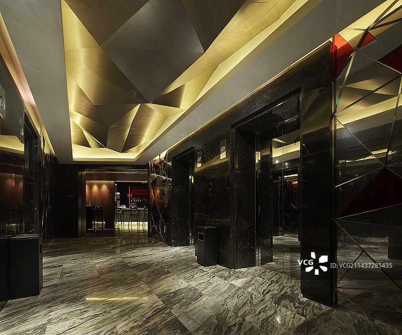 豪华酒店电梯厅图片素材