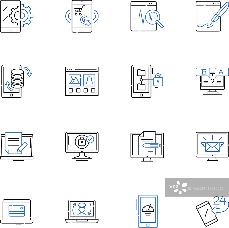 网络商店线性图标系列电子商务图片素材