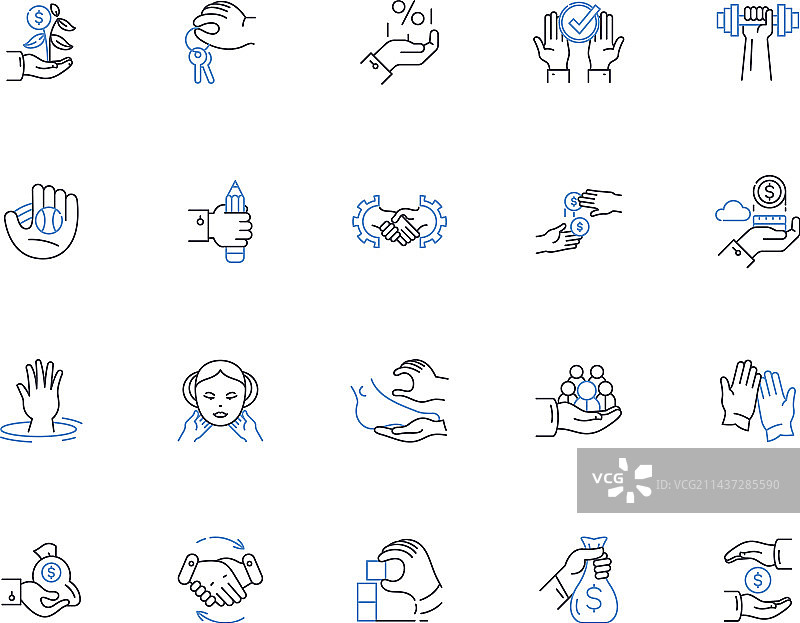 增长提升折线图标合集图片素材