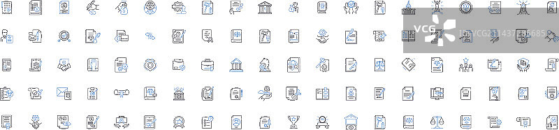 合法的线条图标合集：公正与道德图片素材