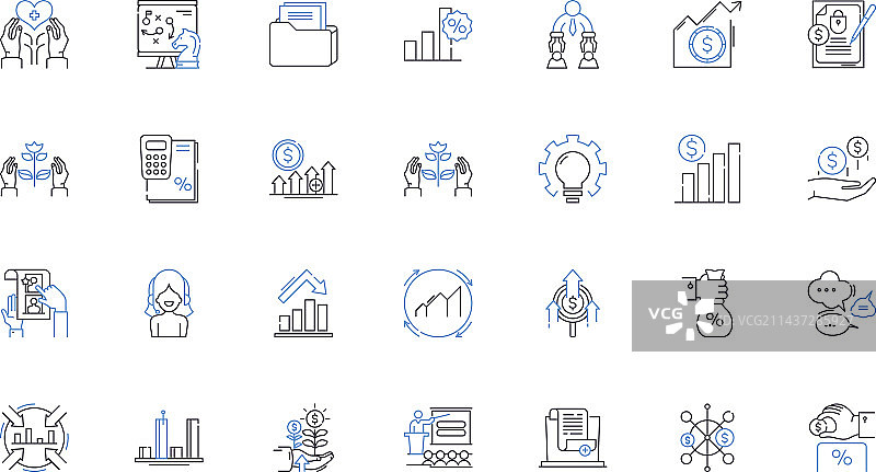 问卷调查线条图标合集图片素材