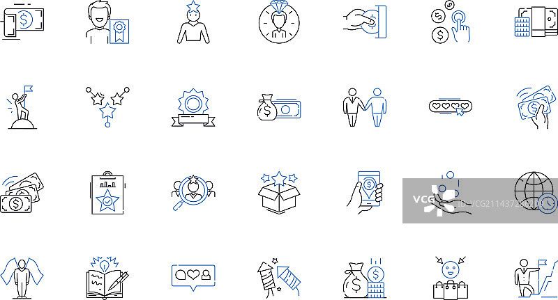 税务规划线性图标扣除额集合图片素材